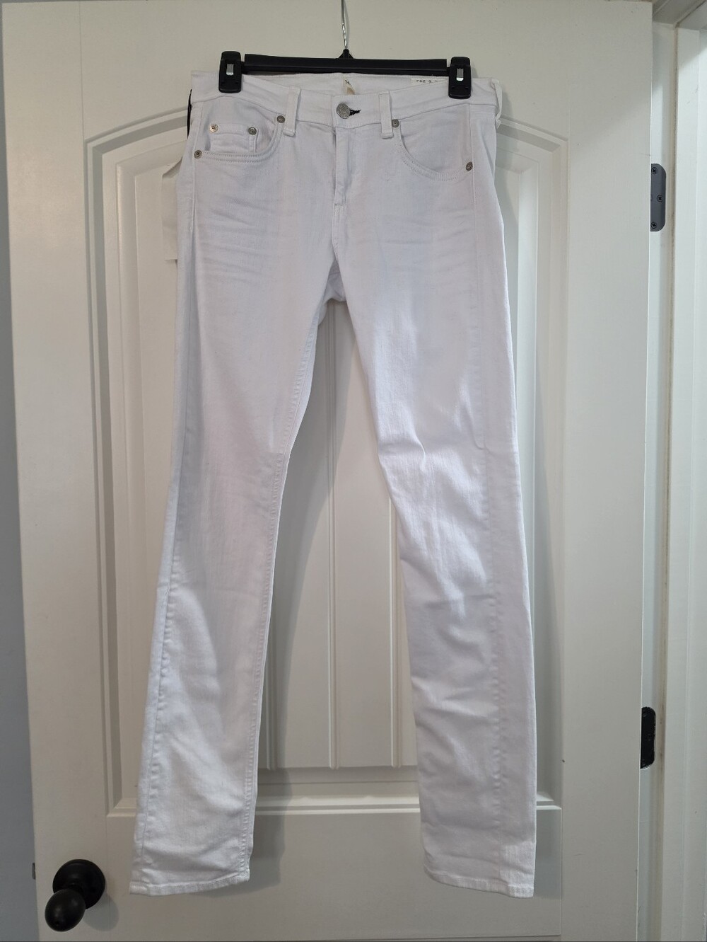 rag & bone White Slim Straight Jeans
